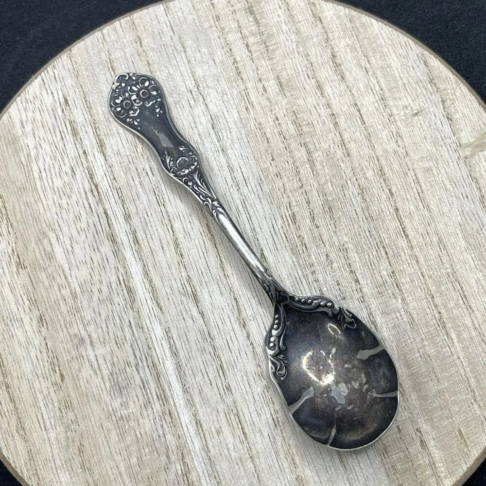VTG Atq Wm Rogers & Son AA Silver Plate Spoon Patina Tarnished